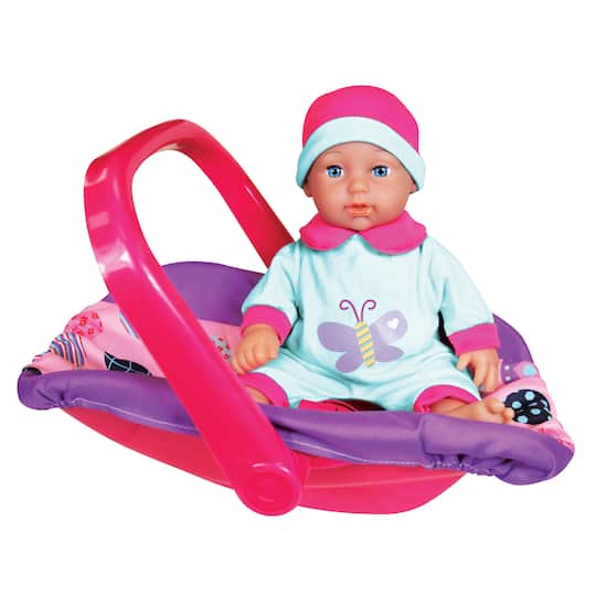 Lissi Dolls 11" Baby Doll In Car Seat With Bag